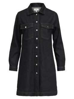 OBJECT Klänningar*LÅNGÄRMAD JEANSKLÄNNING Dark Blue Denim