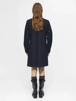 OBJECT Klänningar*LÅNGÄRMAD JEANSKLÄNNING Dark Blue Denim