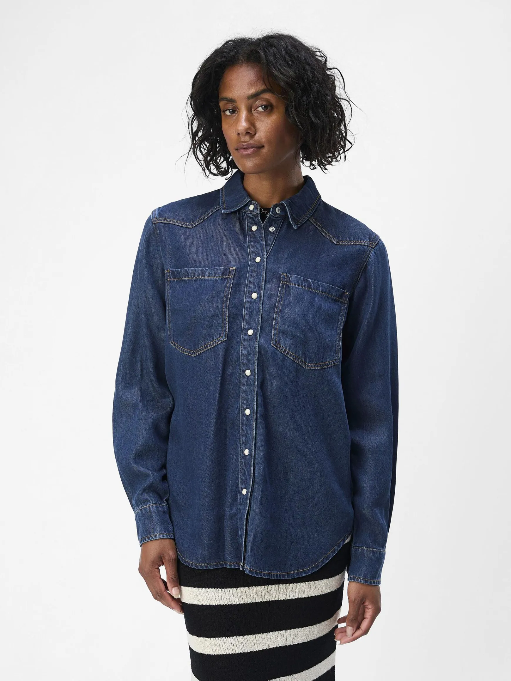 OBJECT Skjortor|Toppar*LÖS PASSFORM JEANSSKJORTA Dark Blue Denim