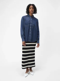 OBJECT Skjortor|Toppar*LÖS PASSFORM JEANSSKJORTA Dark Blue Denim