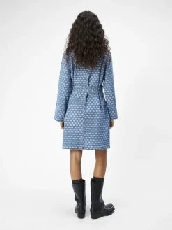 OBJECT Klänningar*MÖNSTRAD JEANSKLÄNNING Medium Blue Denim