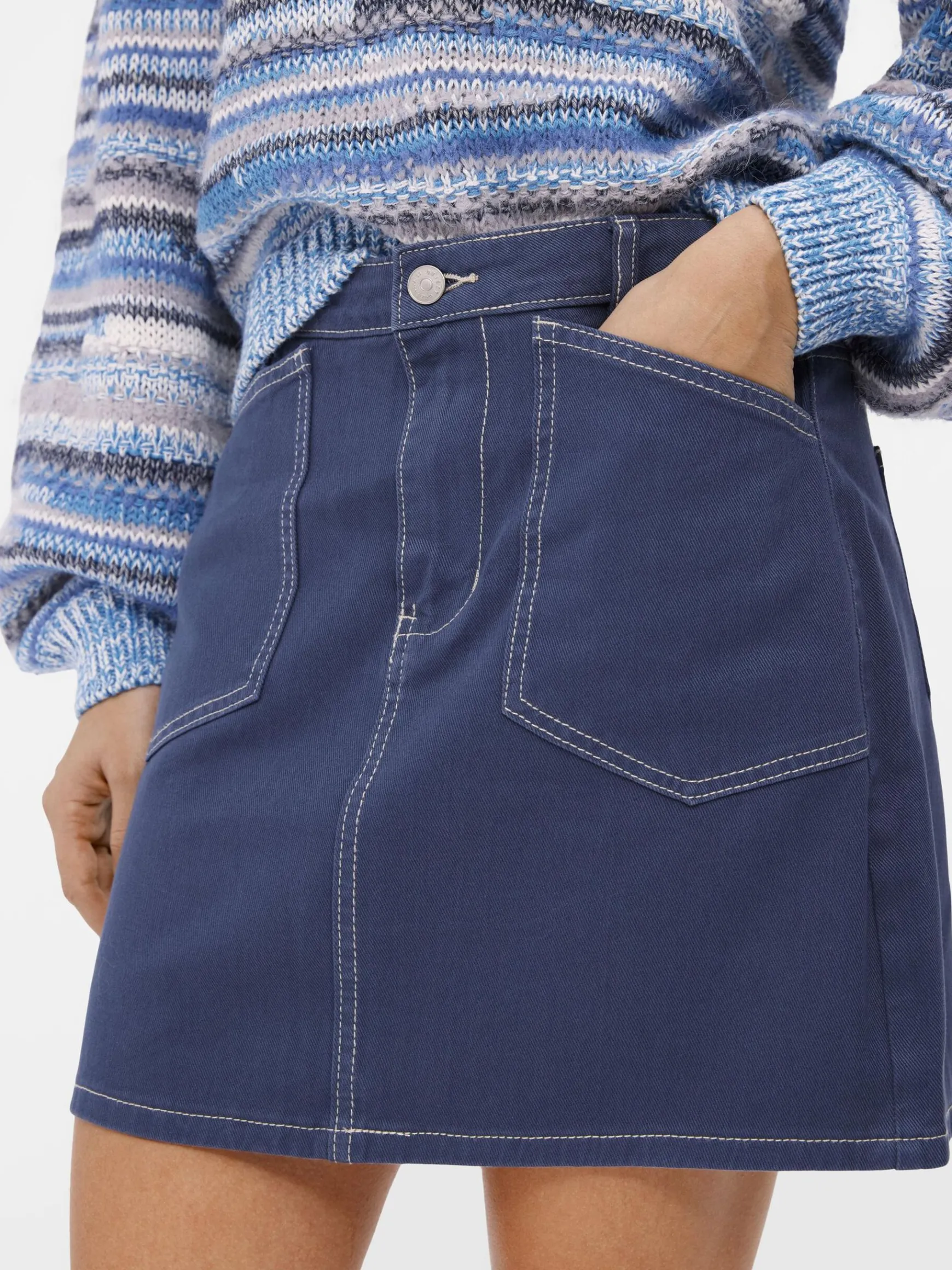 OBJECT Kjolar*NORMAL MIDJA MINIKJOL Dark Denim
