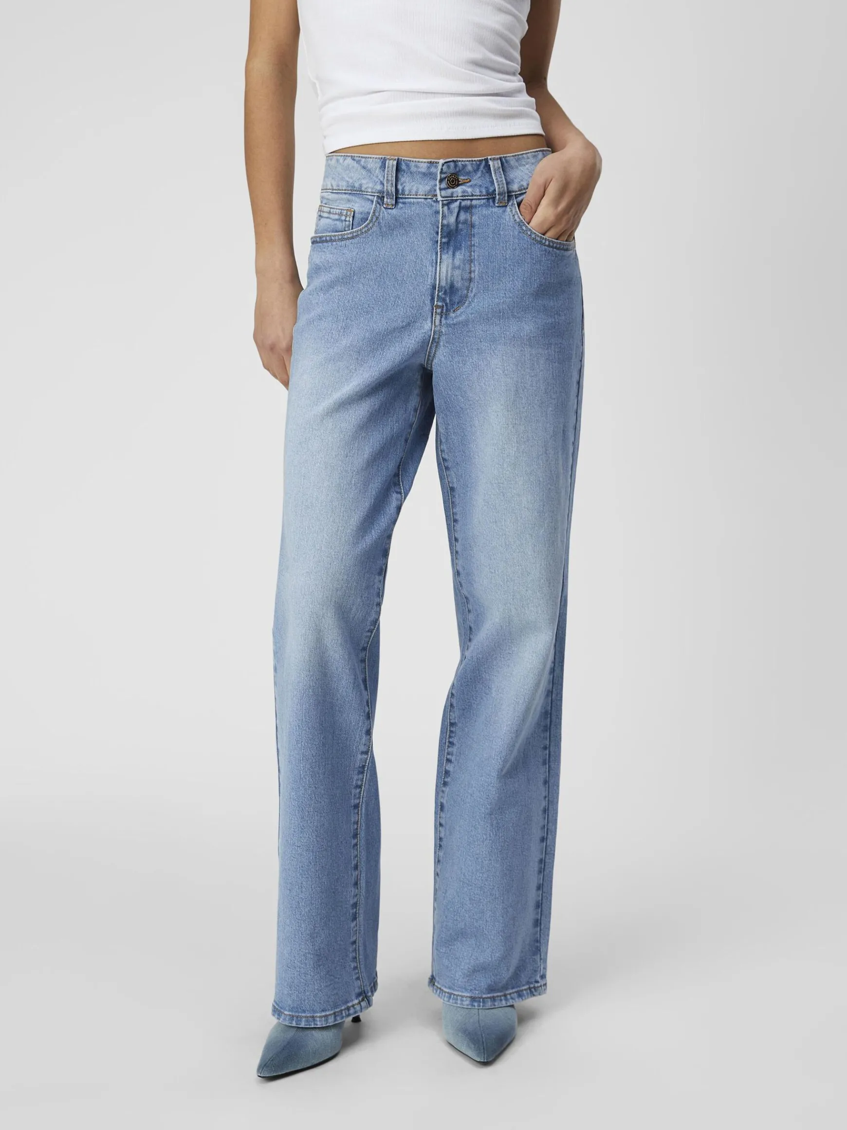 OBJECT Jeans|Byxor*NORMALHÖGA VIDA JEANS Light Blue Denim
