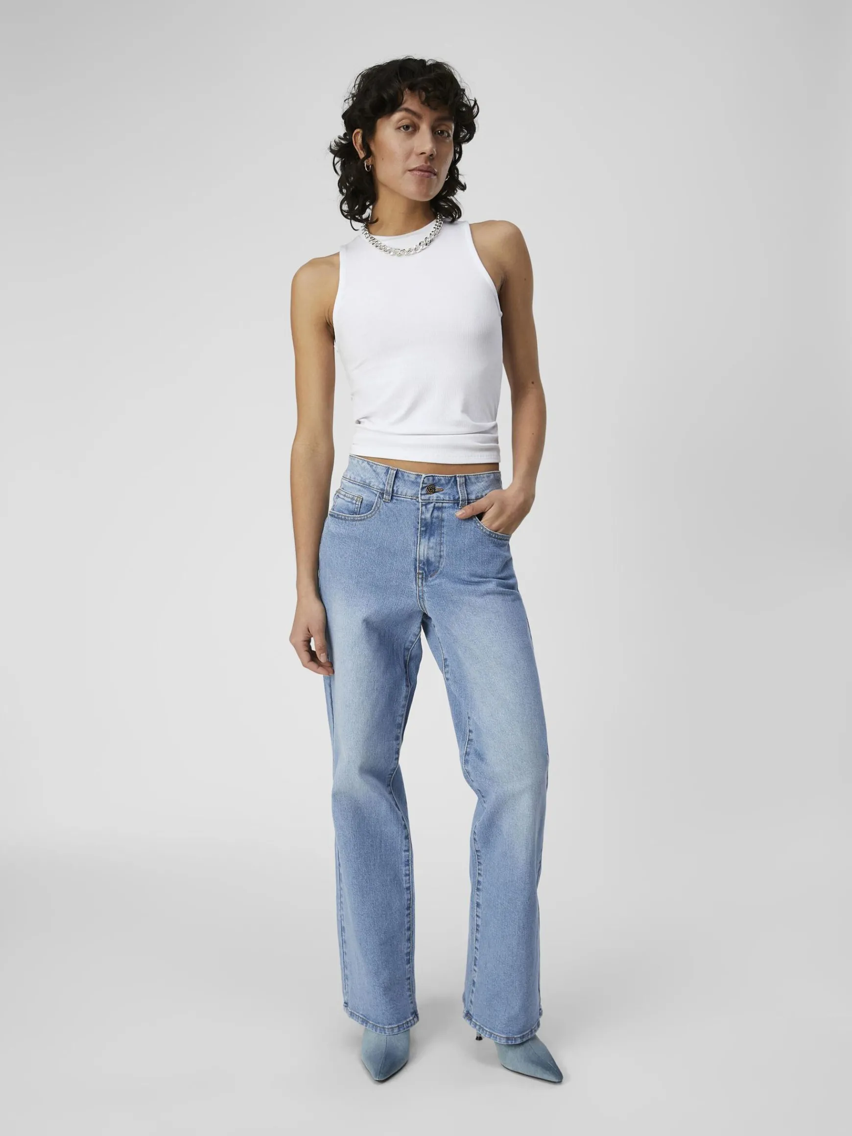 OBJECT Jeans|Byxor*NORMALHÖGA VIDA JEANS Light Blue Denim