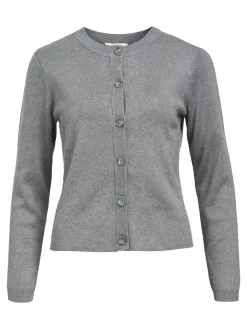 OBJECT Basic|Cardigans*OBJESTER STICKAD KOFTA Medium Grey Melange