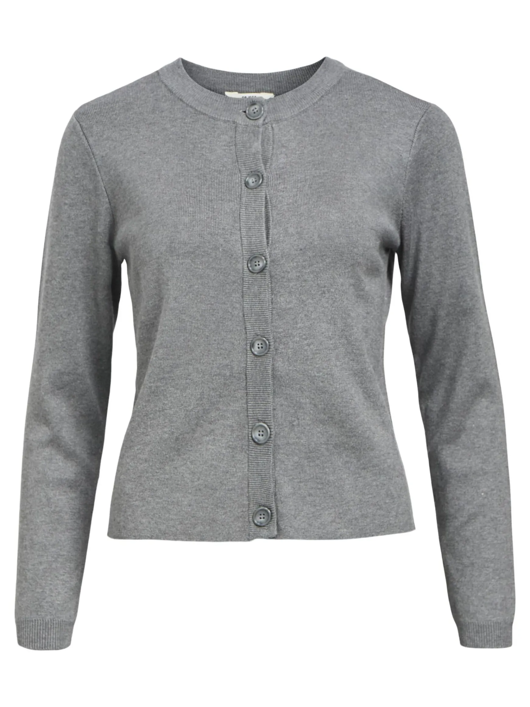 OBJECT Basic|Cardigans*OBJESTER STICKAD KOFTA Medium Grey Melange