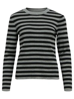 OBJECT Stickat*OBJESTER TRÖJA Medium Grey Melange