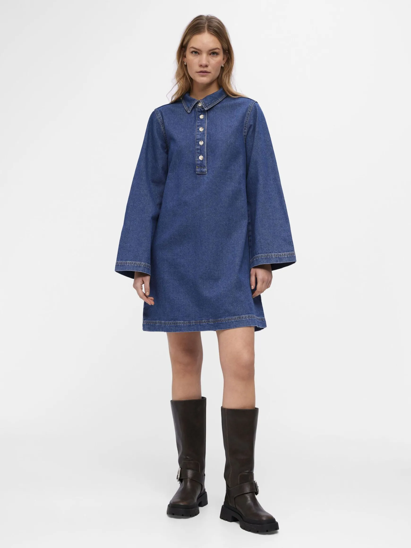 OBJECT Klänningar*OBJHARLOW JEANSKLÄNNING Medium Blue Denim