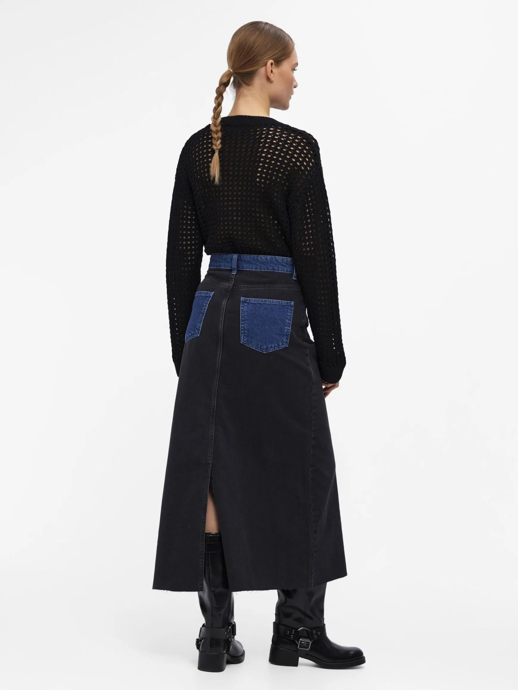 OBJECT Kjolar*OBJHARLOW MAXI JEANSKJOL Black Denim