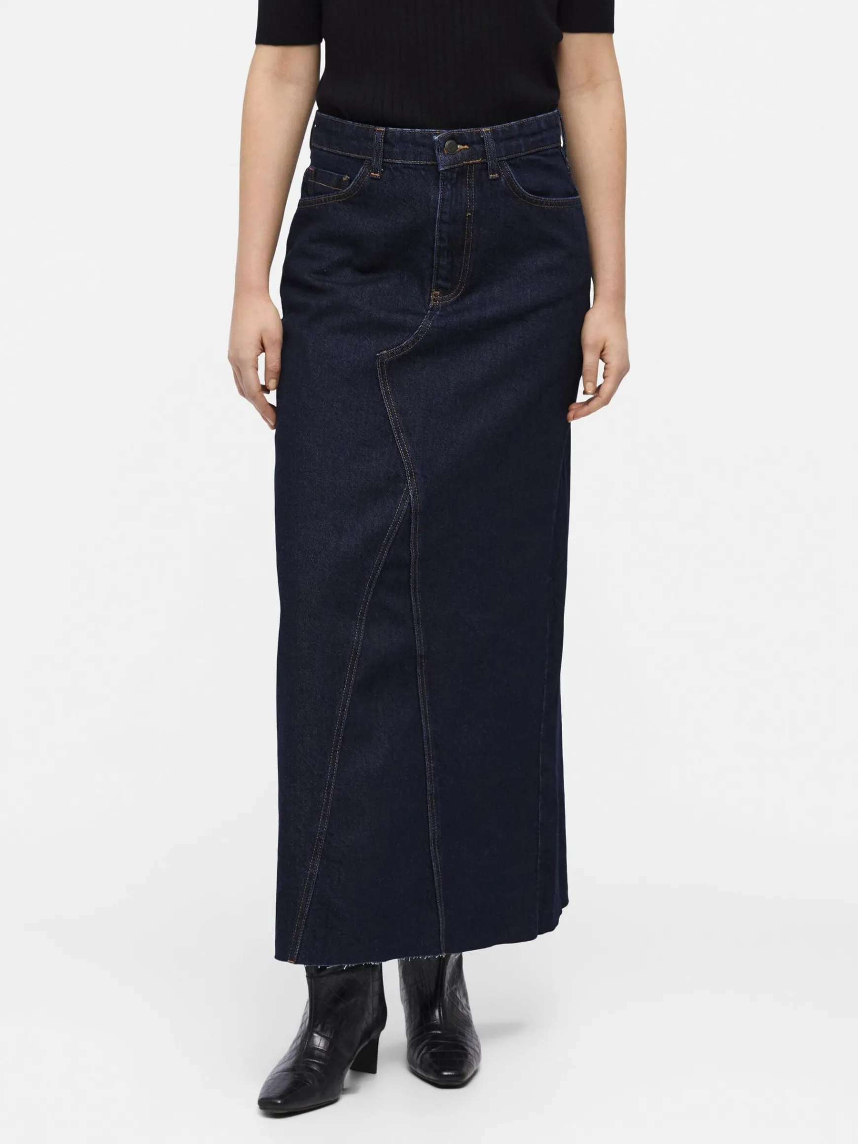 OBJECT Kjolar*OBJHARLOW MAXI JEANSKJOL Dark Blue Denim