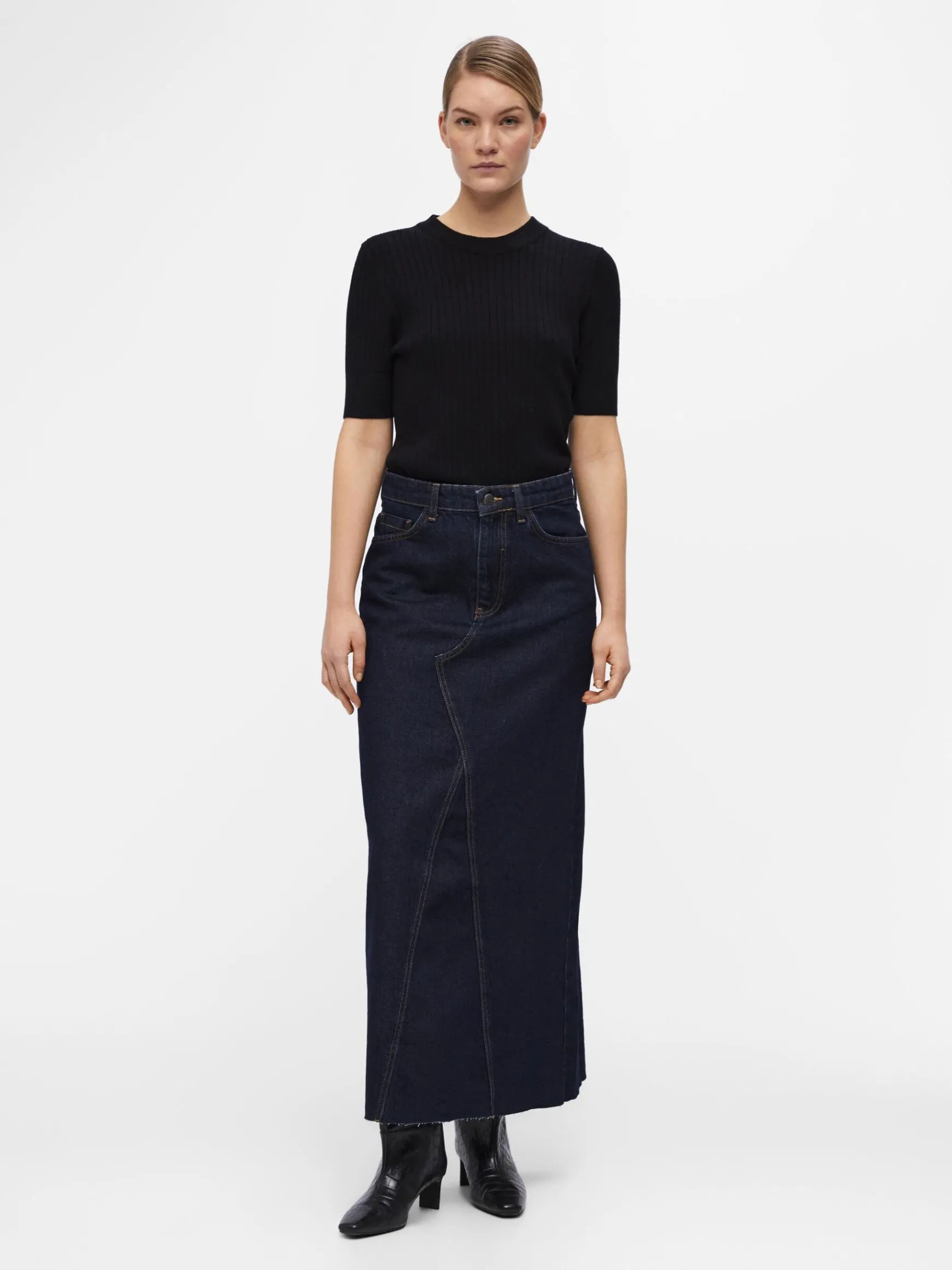 OBJECT Kjolar*OBJHARLOW MAXI JEANSKJOL Dark Blue Denim