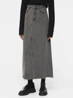 OBJECT Kjolar*OBJHARLOW MAXI JEANSKJOL Grey Denim