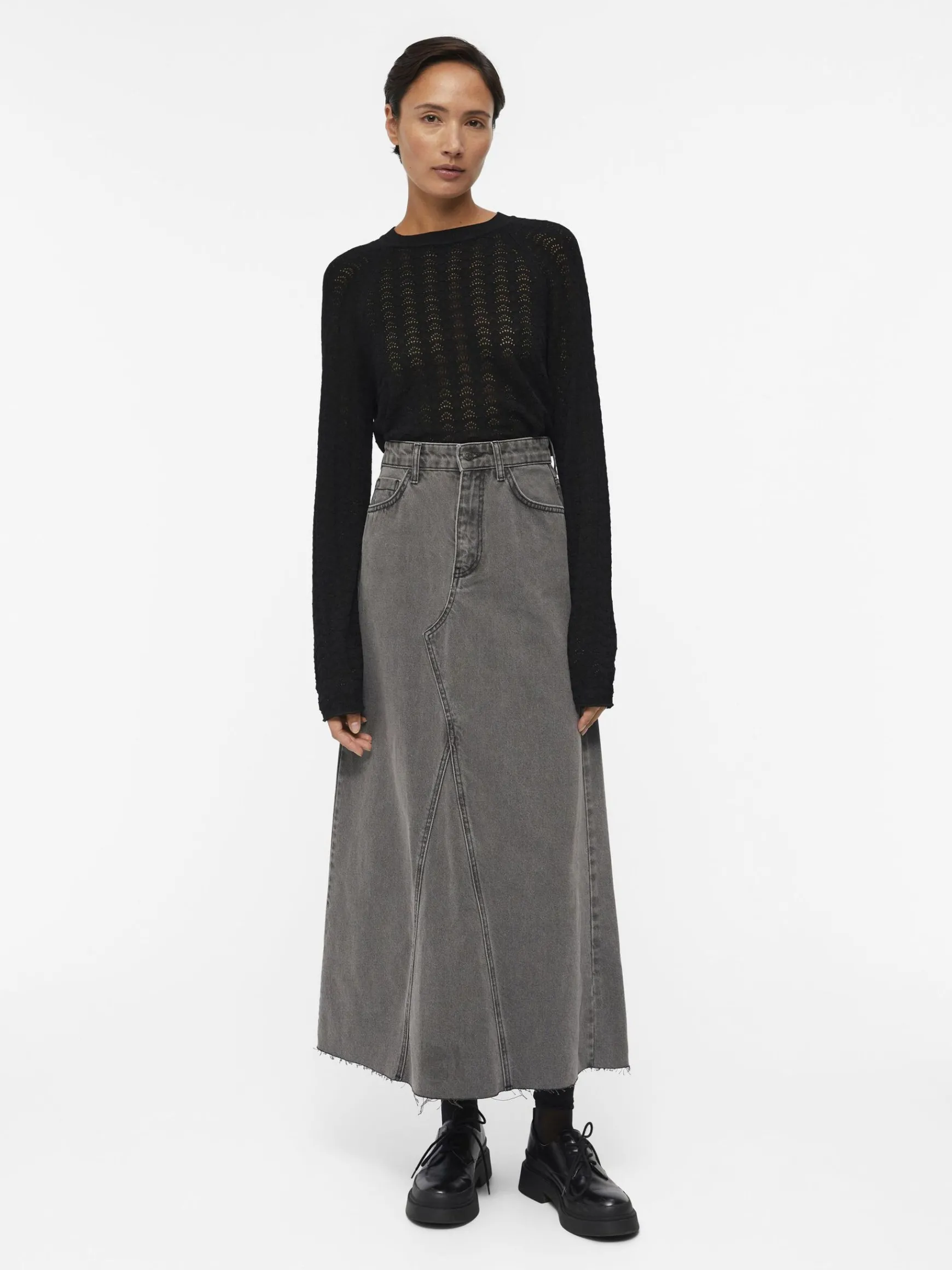 OBJECT Kjolar*OBJHARLOW MAXI JEANSKJOL Grey Denim