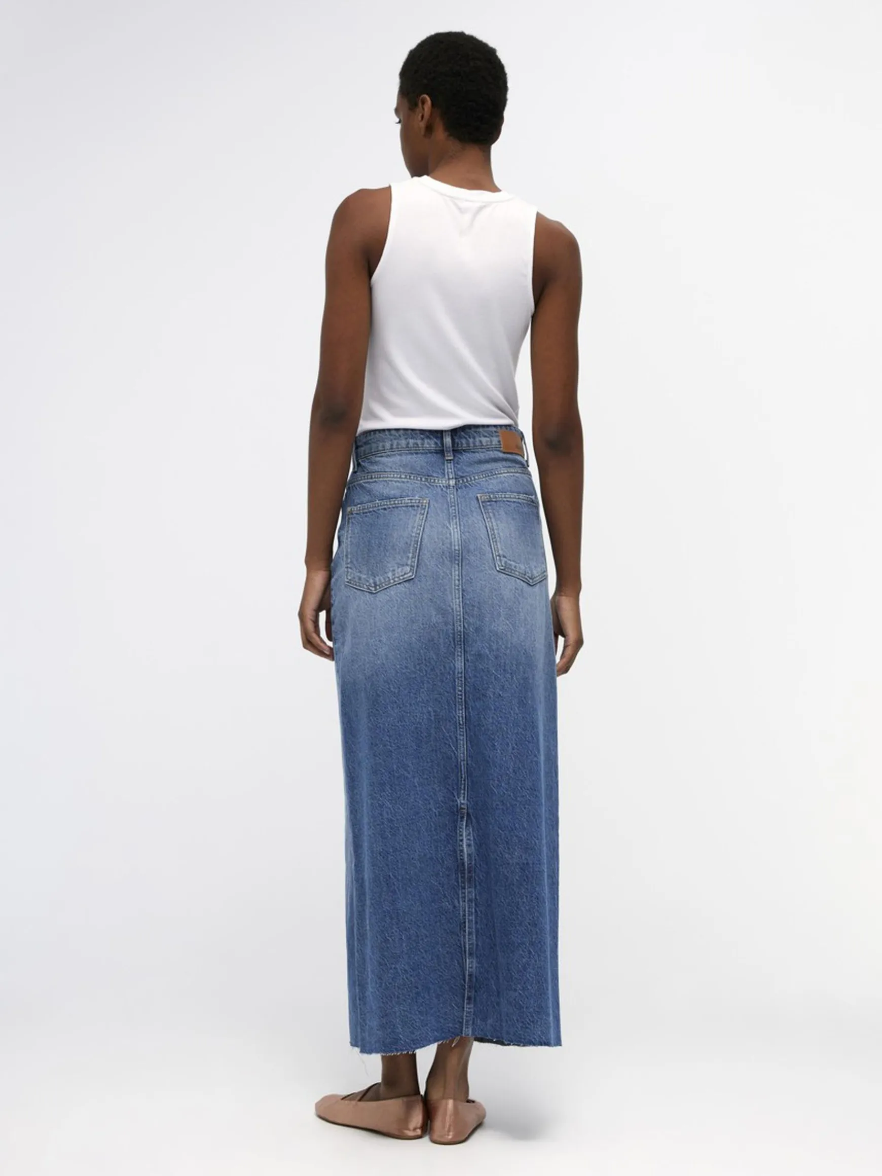 OBJECT Basic|Kjolar*OBJHARLOW MAXI JEANSKJOL Medium Blue Denim