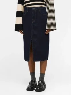 OBJECT Kjolar*OBJHARLOW MIDIKJOL Dark Blue Denim