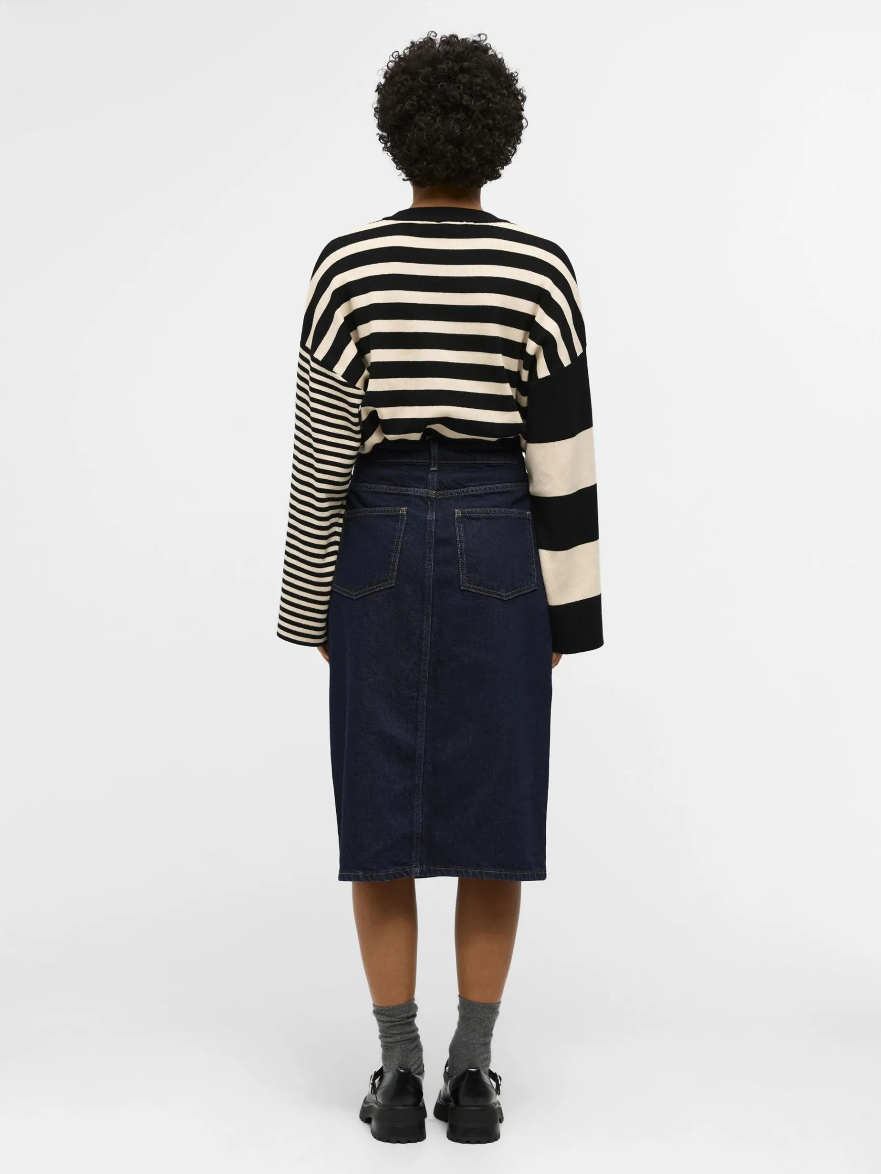 OBJECT Kjolar*OBJHARLOW MIDIKJOL Dark Blue Denim