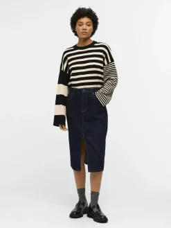 OBJECT Kjolar*OBJHARLOW MIDIKJOL Dark Blue Denim