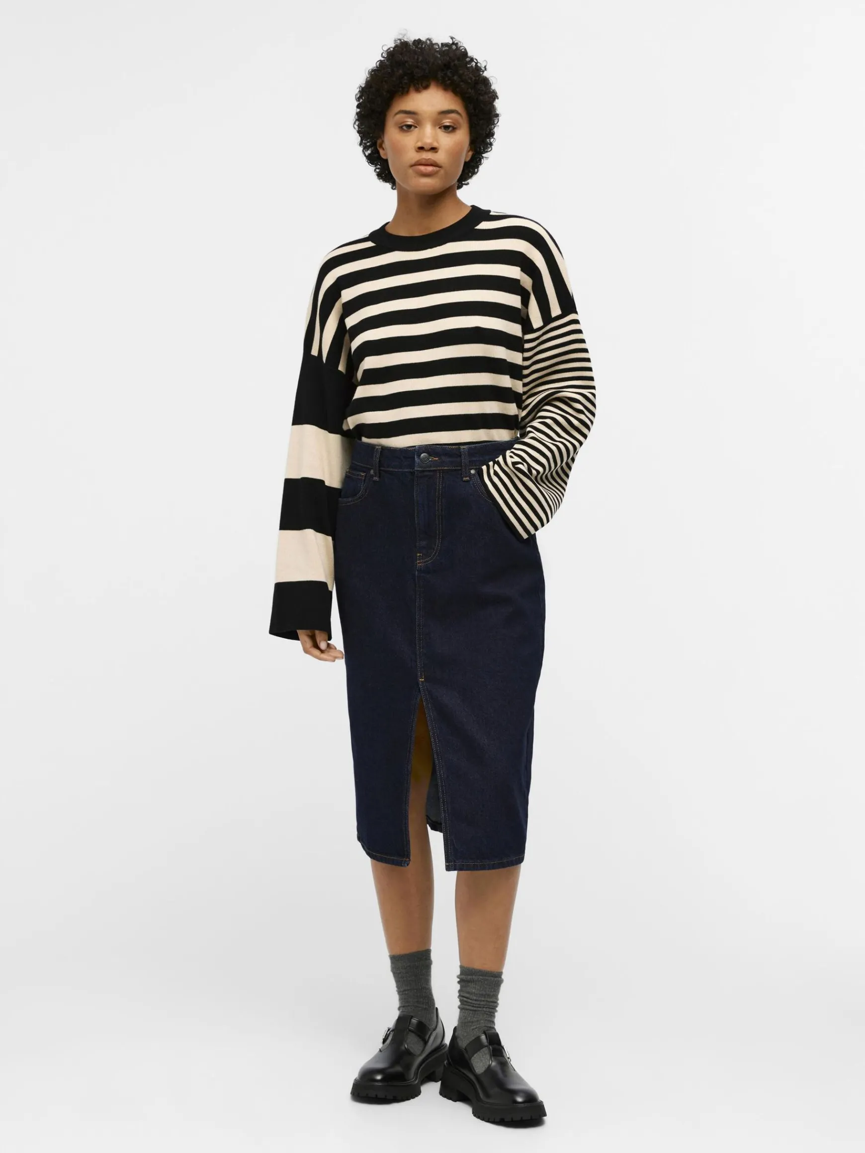 OBJECT Kjolar*OBJHARLOW MIDIKJOL Dark Blue Denim