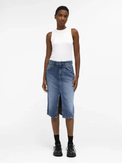 OBJECT Kjolar*OBJHARLOW MIDIKJOL Medium Blue Denim