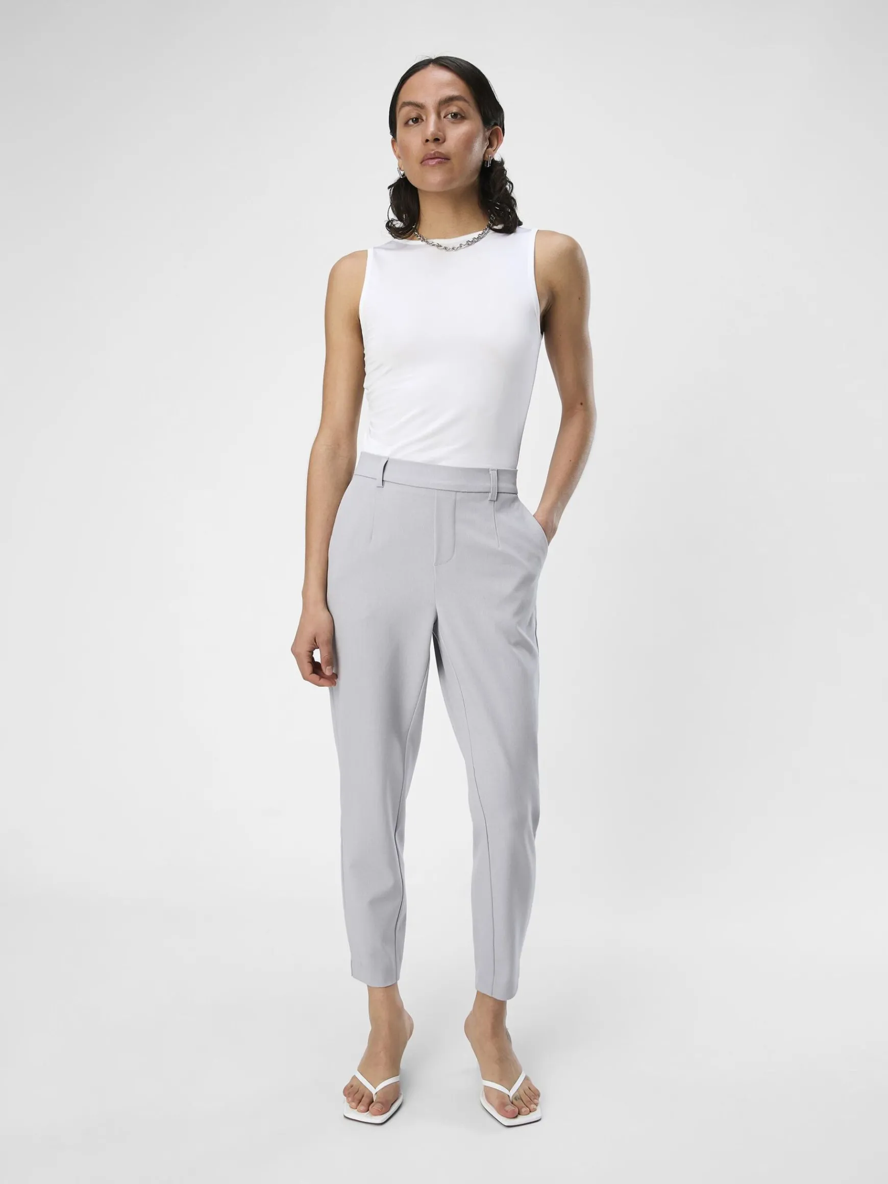 OBJECT Basic|Byxor*OBJLISA BYXOR Light Grey Melange