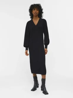 OBJECT Klänningar*OBJMALENA STICKAD KLÄNNING Black
