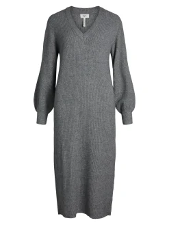 OBJECT Klänningar*OBJMALENA STICKAD KLÄNNING Medium Grey Melange