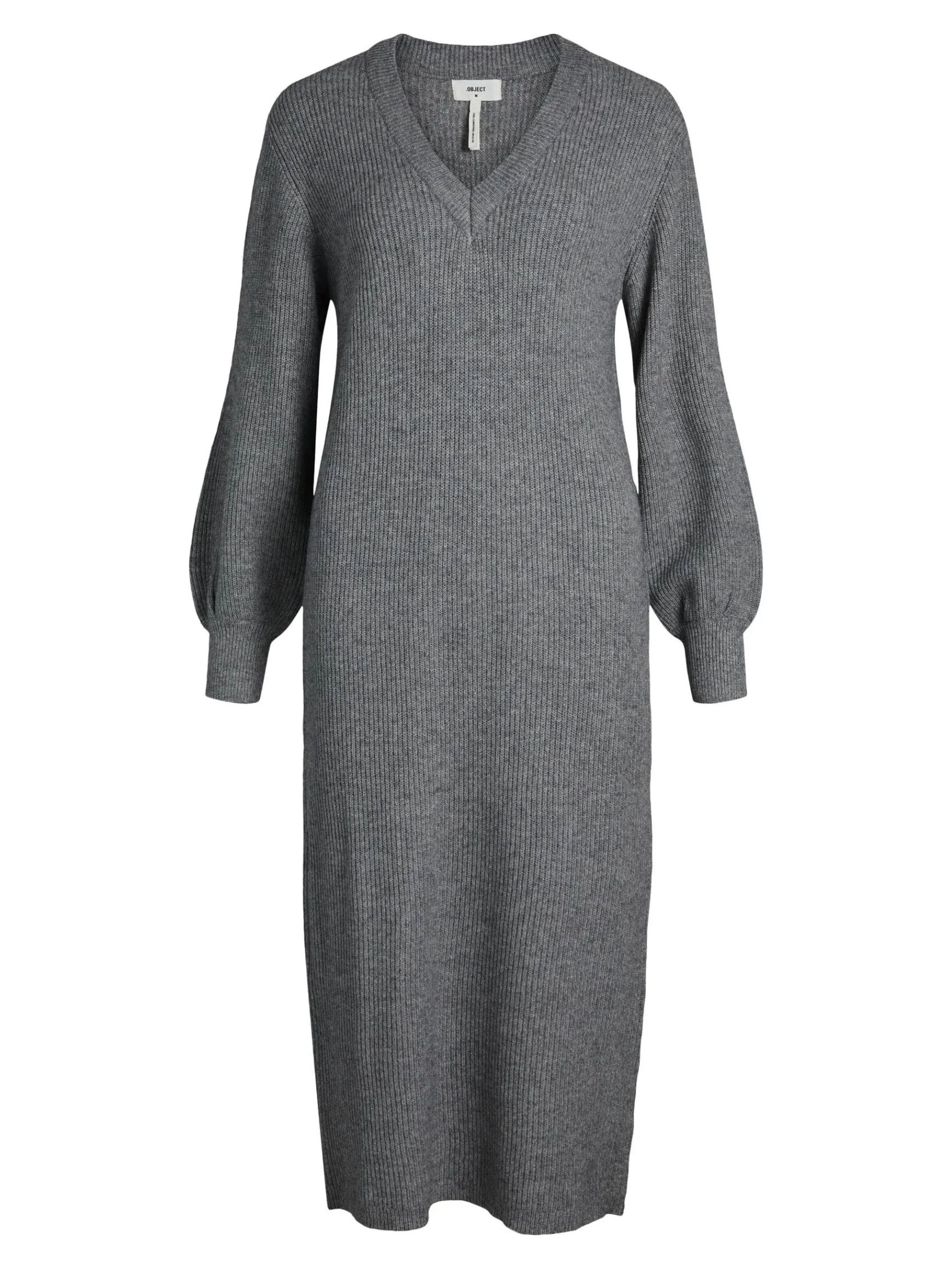 OBJECT Klänningar*OBJMALENA STICKAD KLÄNNING Medium Grey Melange