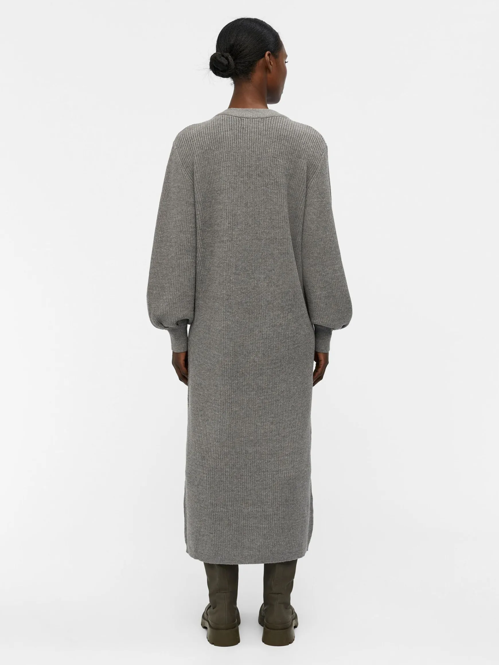 OBJECT Klänningar*OBJMALENA STICKAD KLÄNNING Medium Grey Melange