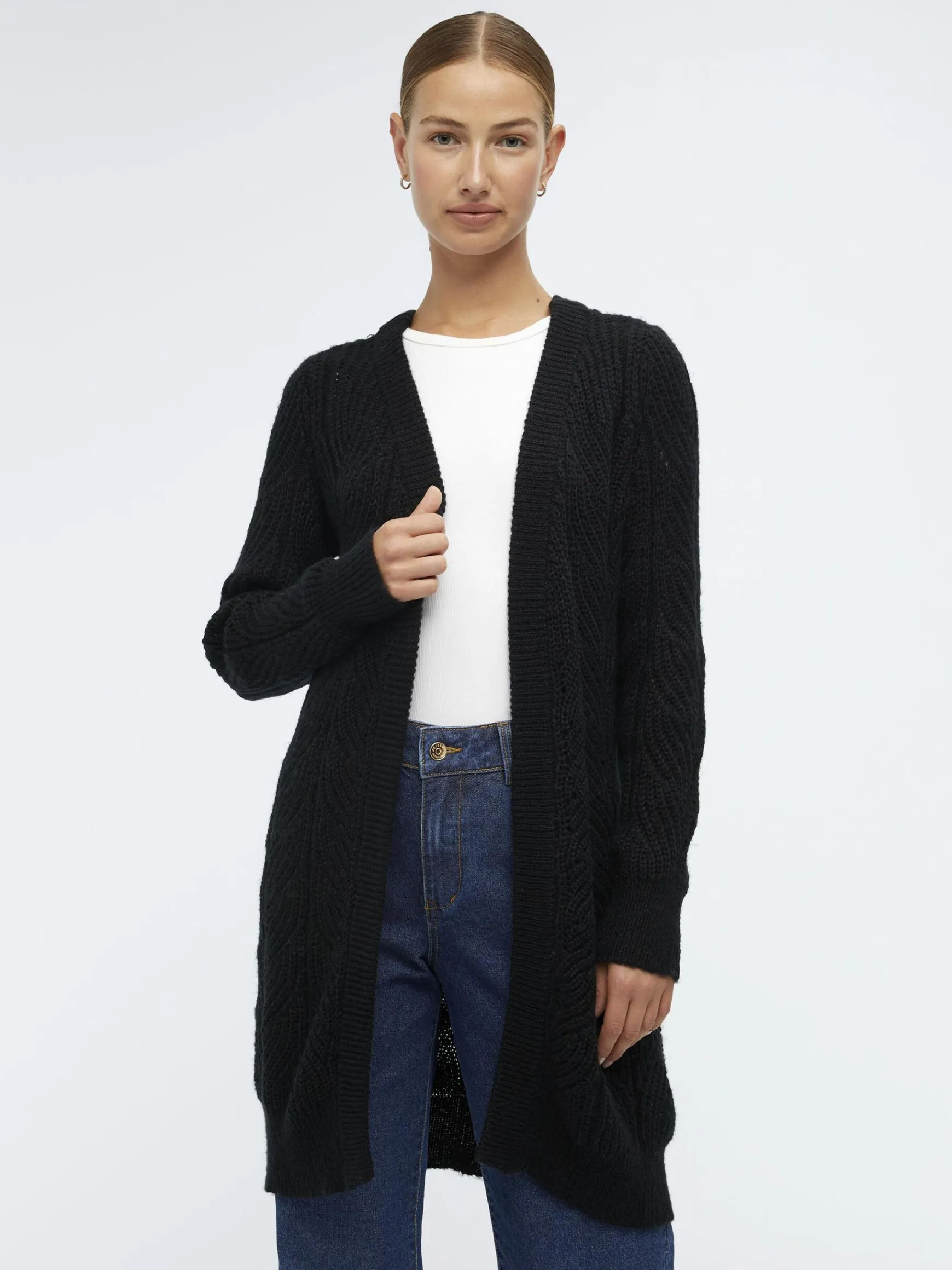 OBJECT Cardigans*OBJNOVA STELLA STICKAD KOFTA Black