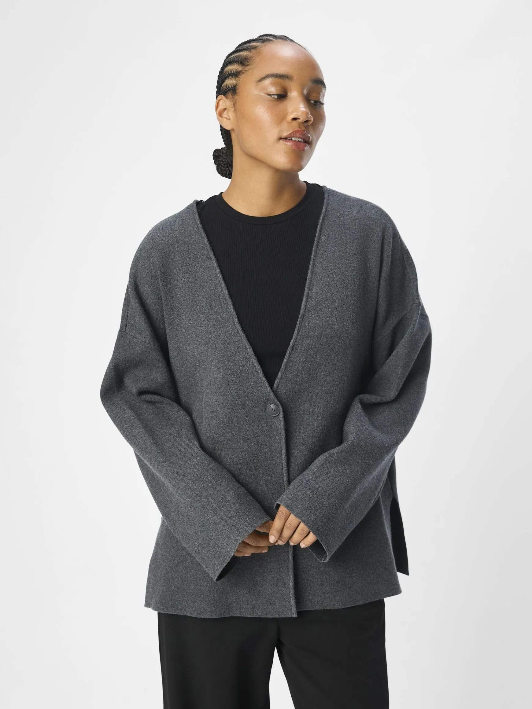 OBJECT Basic|Cardigans*OBJREYNARD KOFTA Dark Grey Melange