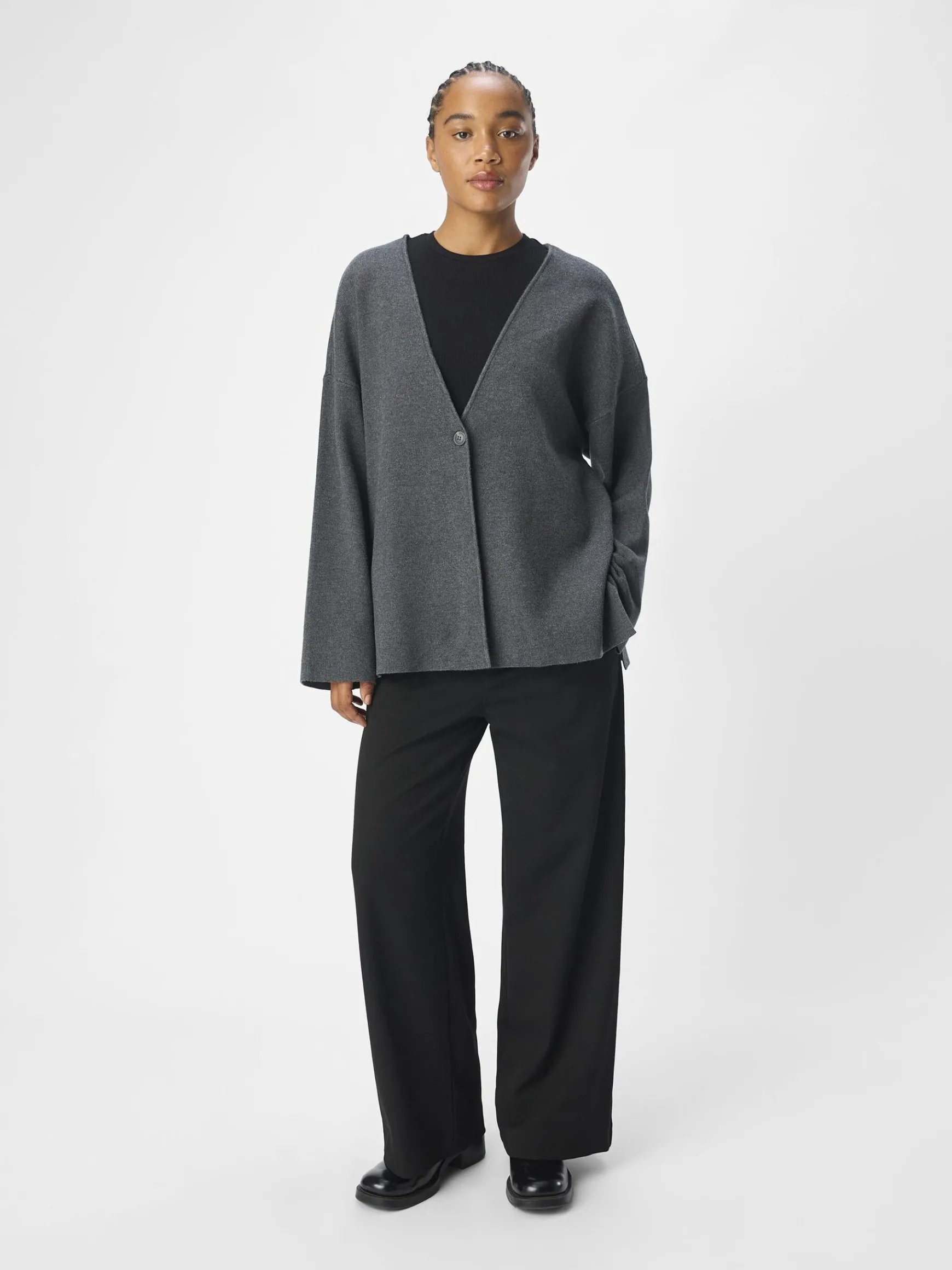 OBJECT Basic|Cardigans*OBJREYNARD KOFTA Dark Grey Melange