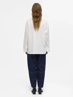 OBJECT Basic|Toppar*OVERSIZE LÅNGÄRMAD T-SHIRT Cloud Dancer