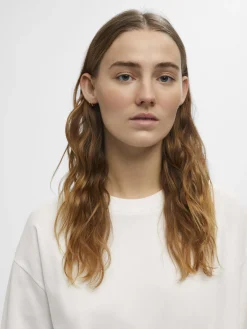 OBJECT Basic|Toppar*OVERSIZE LÅNGÄRMAD T-SHIRT Cloud Dancer