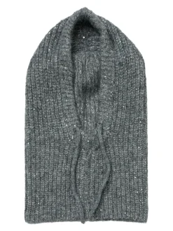 OBJECT Accessoarer*PALJETTPRYDD BALACLAVA Medium Grey Melange