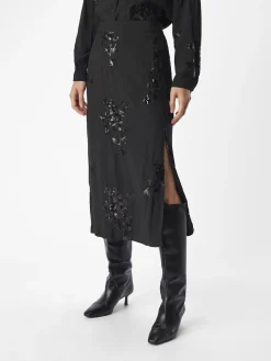 OBJECT Kjolar*PALJETTPRYDD MAXIKJOL Black