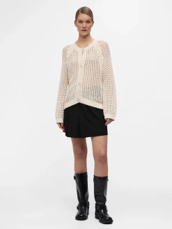 OBJECT Cardigans*ÖPPEN VÄV KOFTA Sandshell