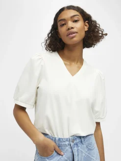 OBJECT Basic|Toppar*PUFFÄRMAD T-SHIRT Cloud Dancer