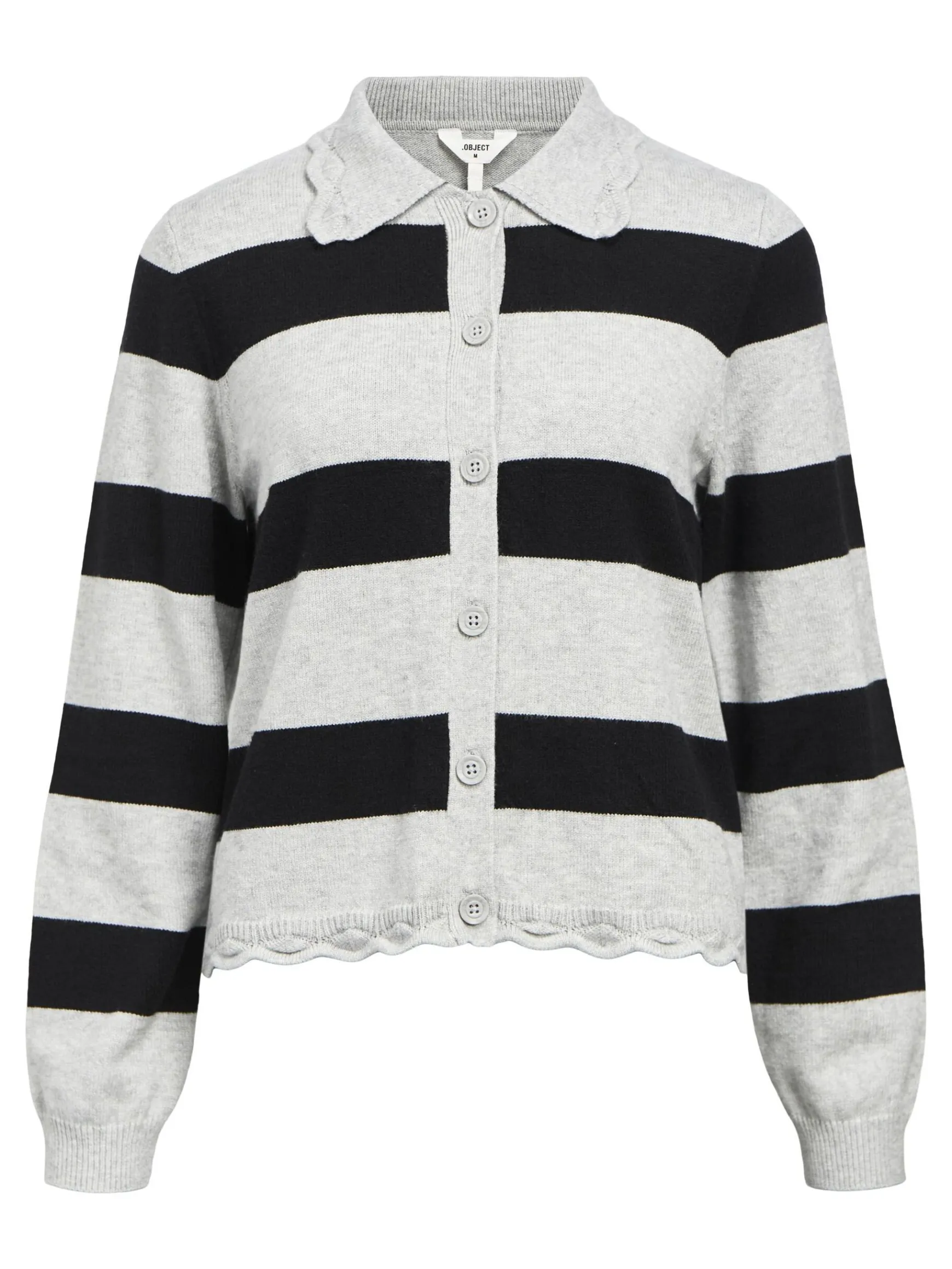 OBJECT Cardigans*RANDIG STICKAD KOFTA Light Grey Melange
