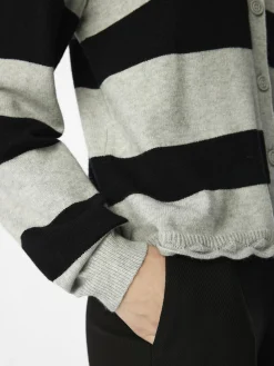 OBJECT Cardigans*RANDIG STICKAD KOFTA Light Grey Melange