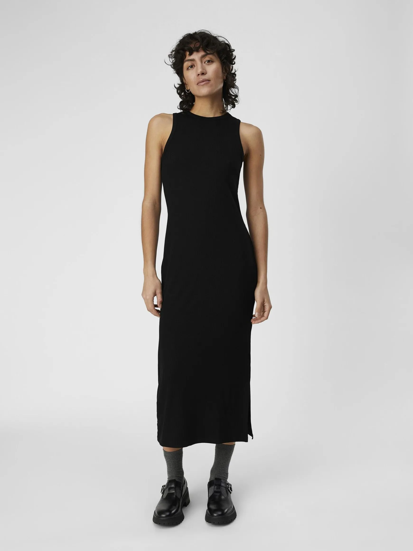 OBJECT Basic|Klänningar*RIBBAD MAXIKLÄNNING Black