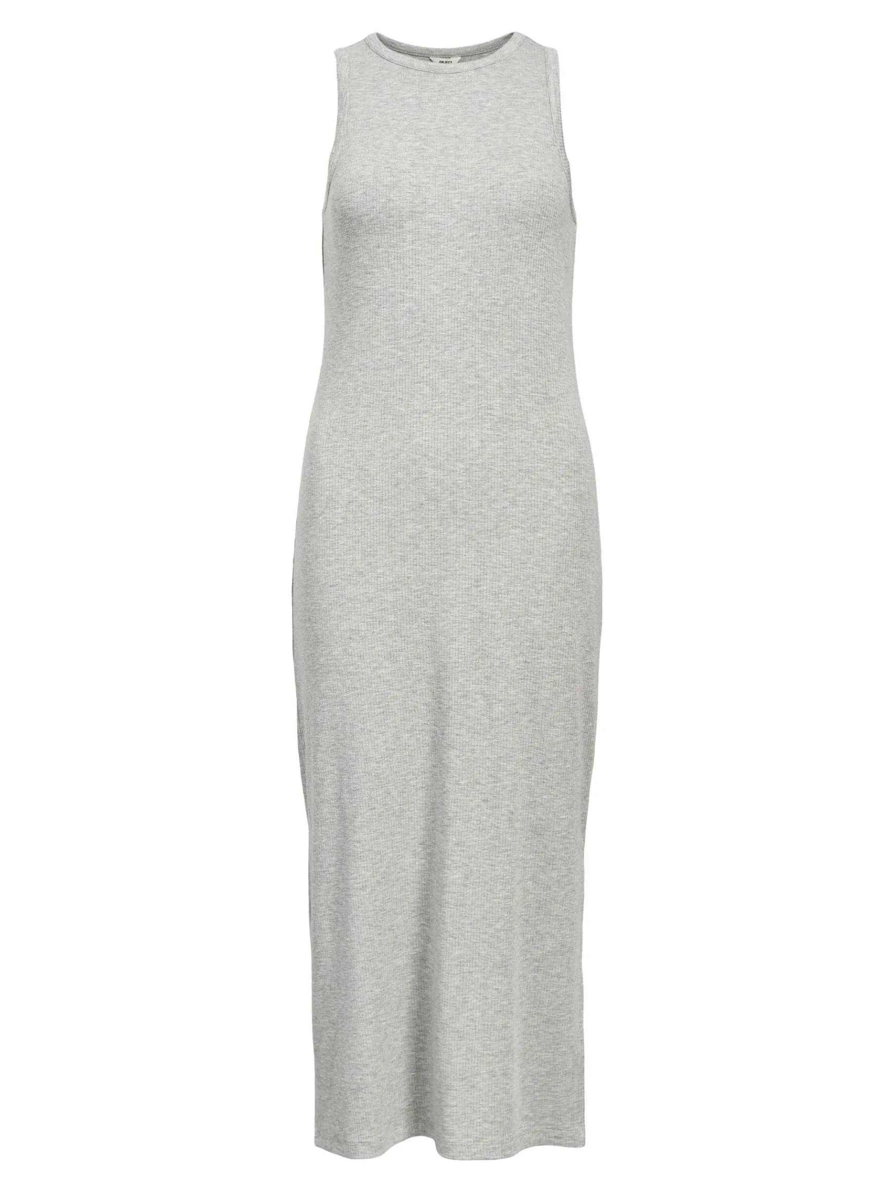 OBJECT Basic|Klänningar*RIBBAD MAXIKLÄNNING Light Grey Melange