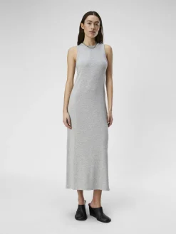 OBJECT Basic|Klänningar*RIBBAD MAXIKLÄNNING Light Grey Melange