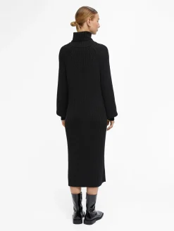 OBJECT Klänningar*RIBBAD STICKAD KLÄNNING Black