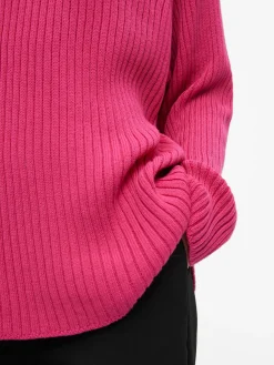 OBJECT Stickat*RIBBAD STICKAD TRÖJA Magenta
