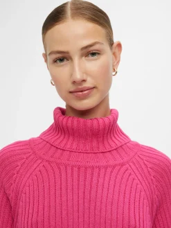 OBJECT Stickat*RIBBAD STICKAD TRÖJA Magenta