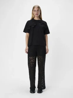 OBJECT Toppar*ROSETT T-SHIRT Black