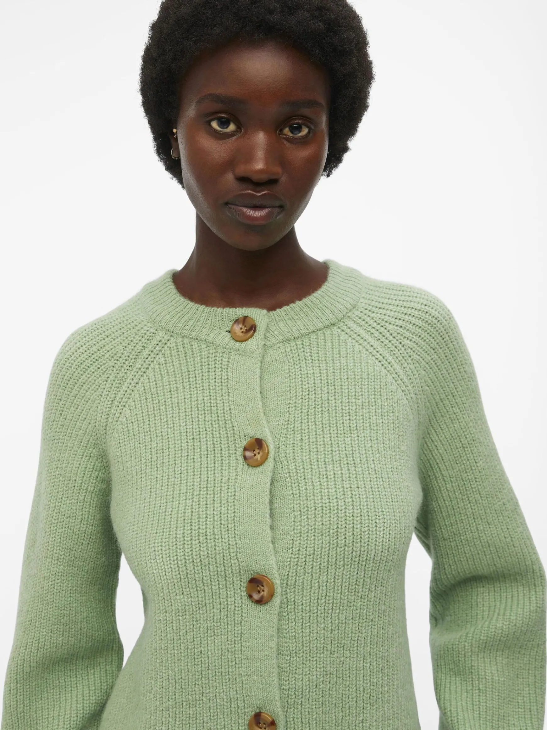 OBJECT Cardigans*RUNDRINGAD STICKAD KOFTA Fair Green