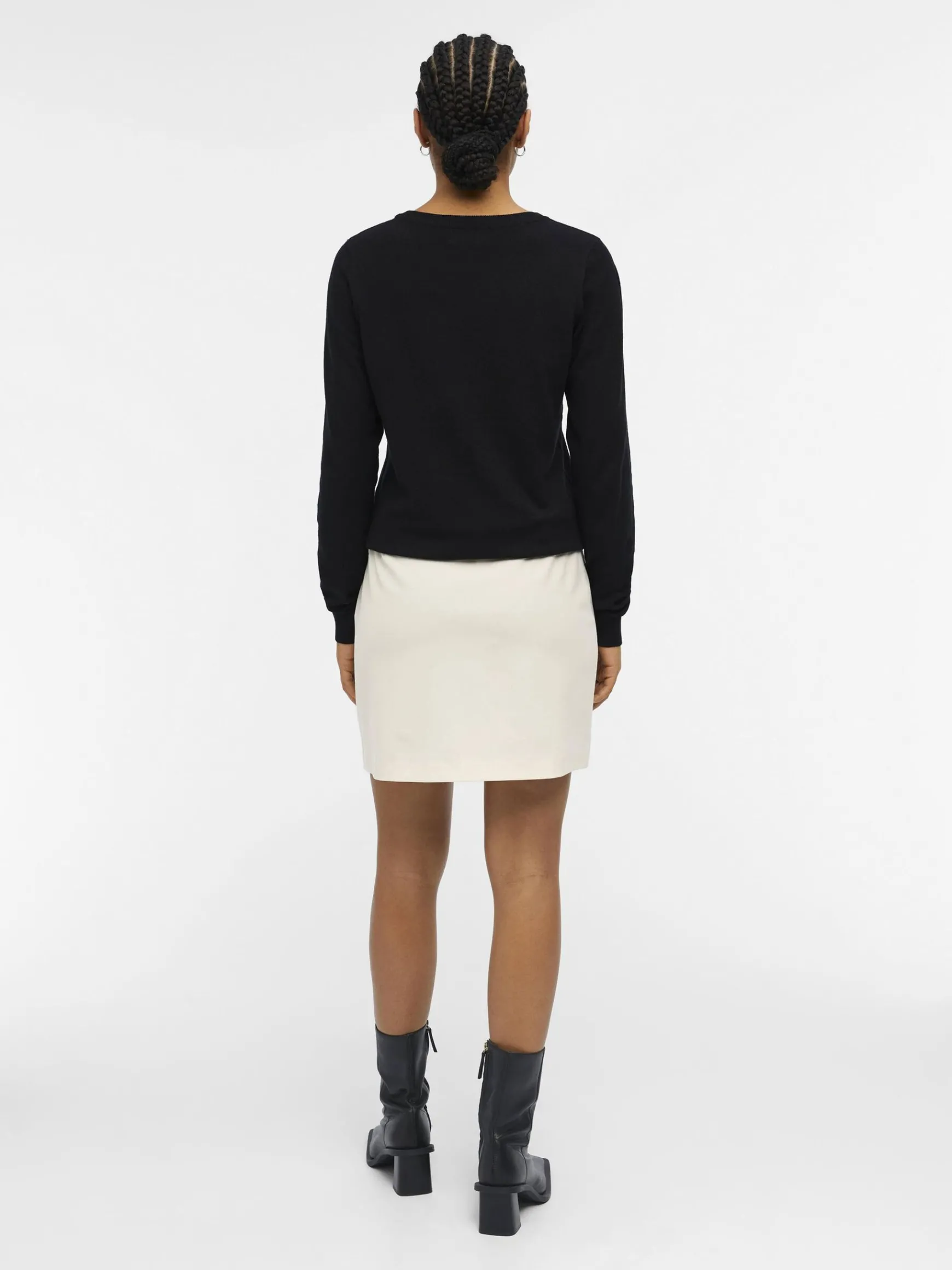 OBJECT Basic|Stickat*RUNDRINGAD STICKAD TRÖJA Black