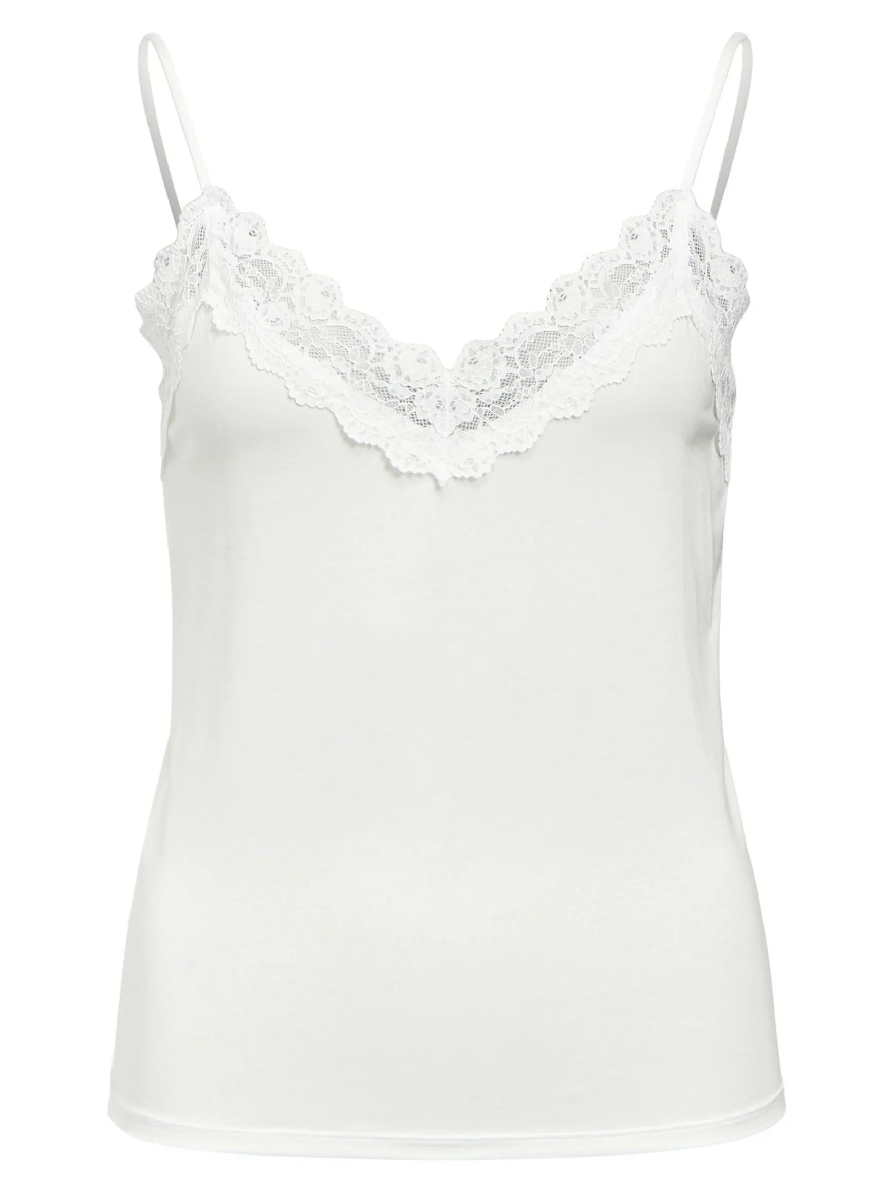 OBJECT Basic|Toppar*SPETSPRYDD ÄRMLÖS TOPP White