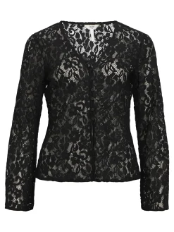 OBJECT Skjortor|Toppar*SPETSPRYDD TOPP Black